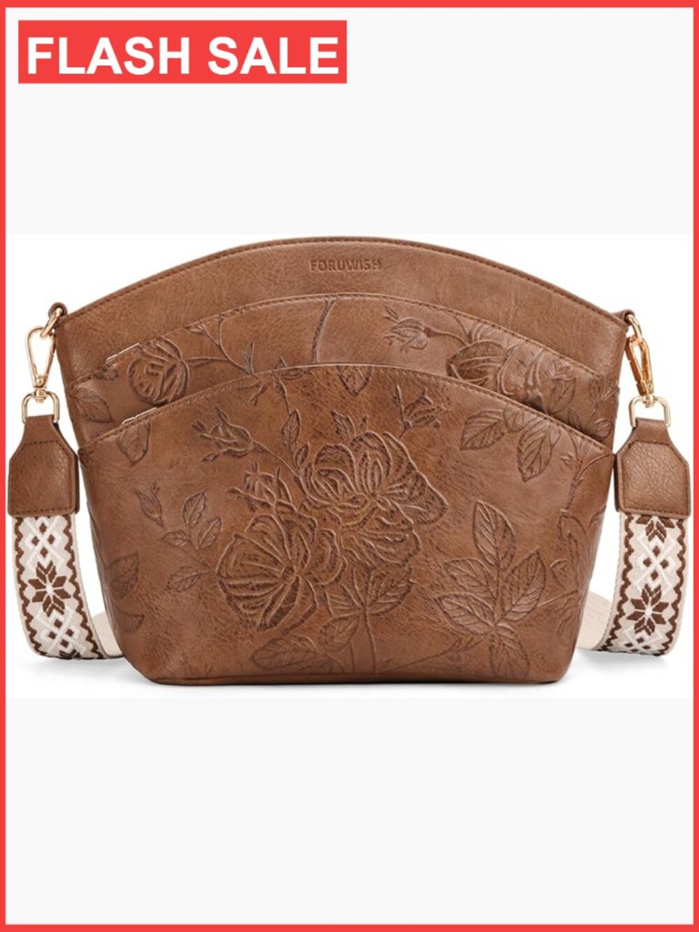 Medium Vegan Leather Crossbody Bag with Adjustable Boho Strap